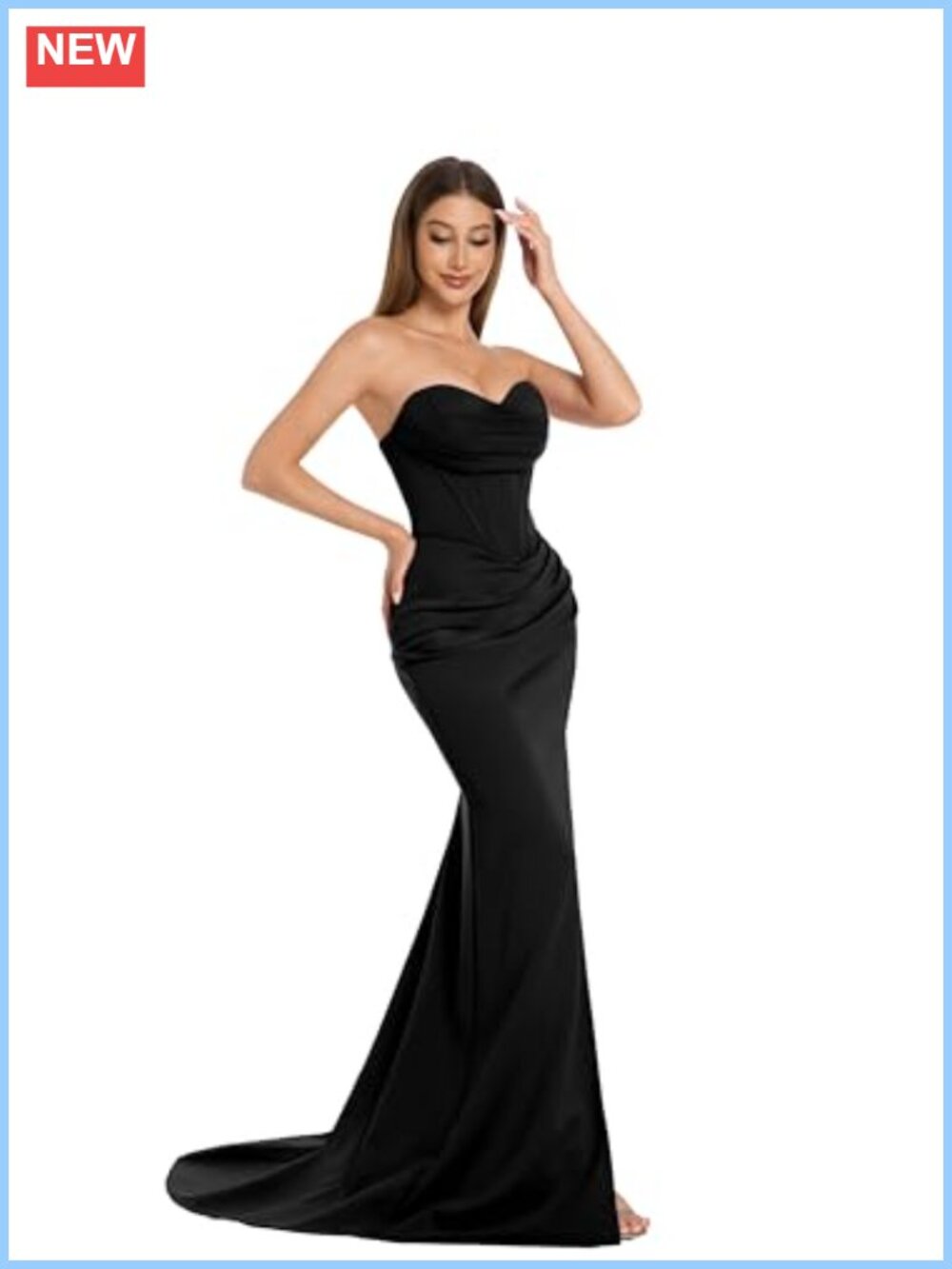 Formal Evening Dress Strapless Mermaid Gown Wedding Guest Prom